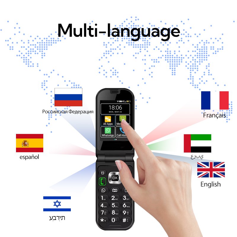 TIQ MINI Q3 flip phone Google Play dual SIM one-touch SOS big button touch screen smart phone wholesale discount